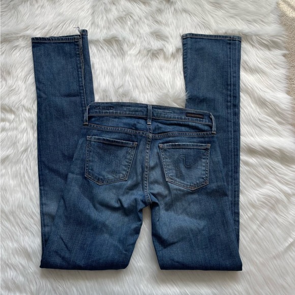 Citizens of Humanity Ava Low Rise Straight Leg Dark Wash Denim Jeans Size 25 - Picture 4 of 7